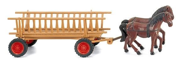 Wiking 089302 Cart with Horses H0 1:87 suberb detaiL.