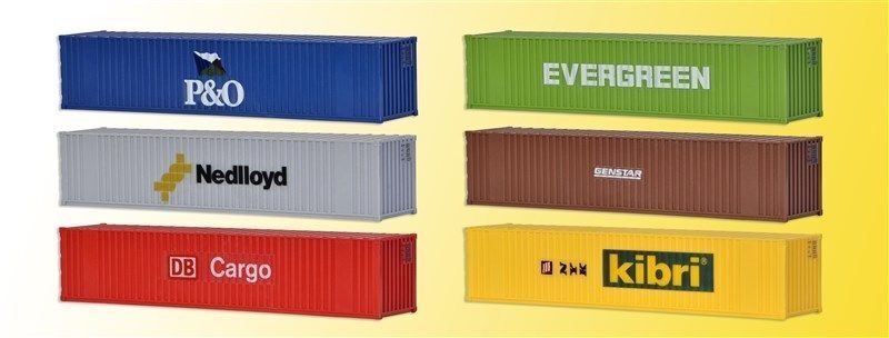 Kibri 10922 H0 40-Fuß-Container, 6 Stück 1:87 suberb detail